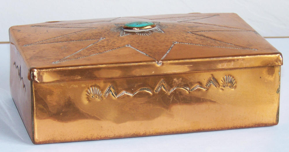 Native American Handmade Copper Trinket Box