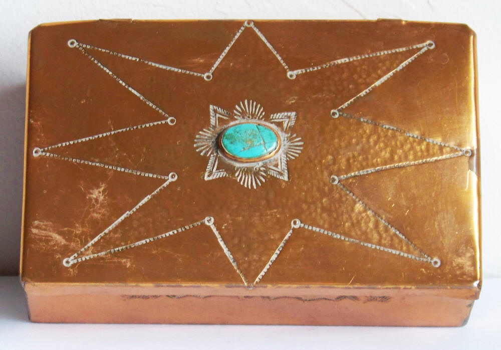 Native American Handmade Copper Trinket Box