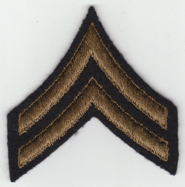 World War II Army Corporal Stripes front