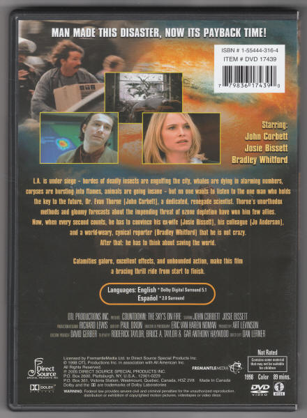 Countdown The Skys On Fire DVD back