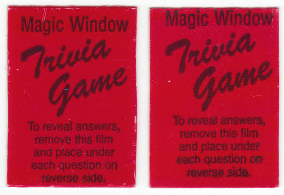 Cracker Jack Magic Window Trivia Game Prizes fronts