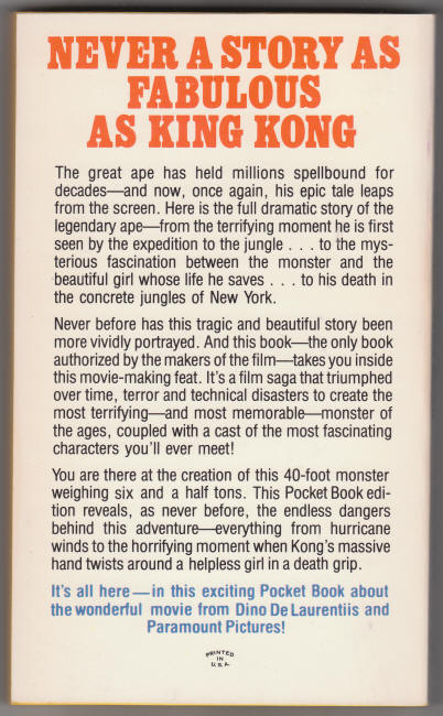 The Creation Of Dino DeLaurentiis King Kong back cover