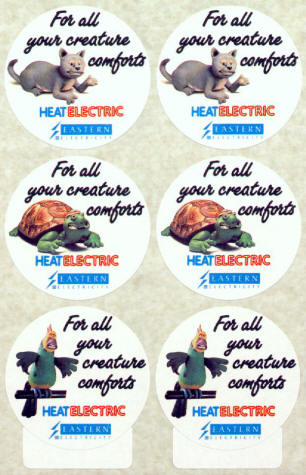 Creature Comforts Heat Electric Aardman Promo Stickers half sheet