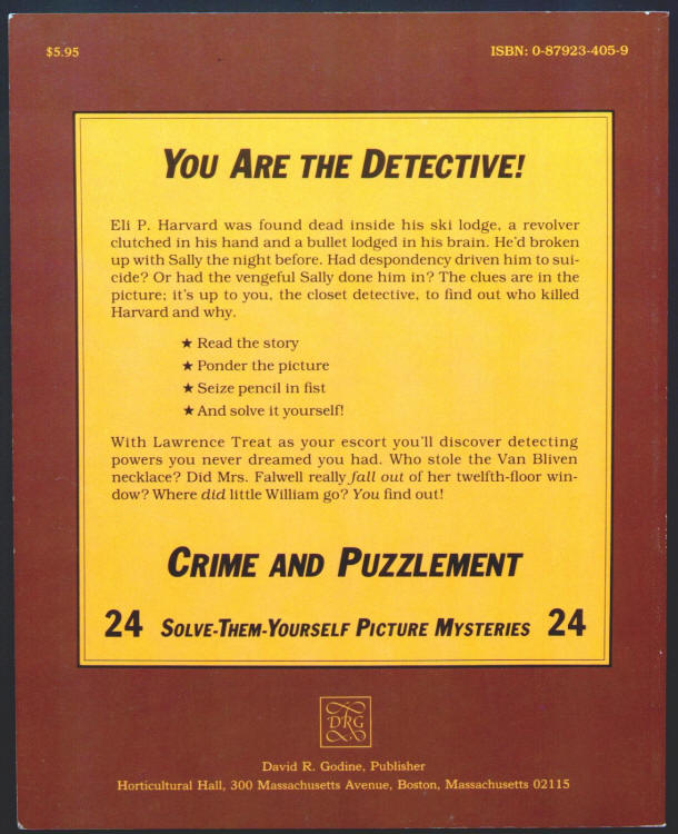 Crime And Puzzlement back cover