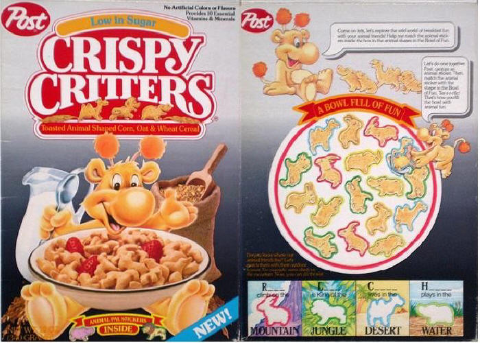Crispy Critters Box Animal Pals Stickers Premiums