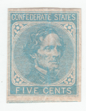 Scott CSA #6 Five Cent Jefferson Davis Confederate States Stamp front