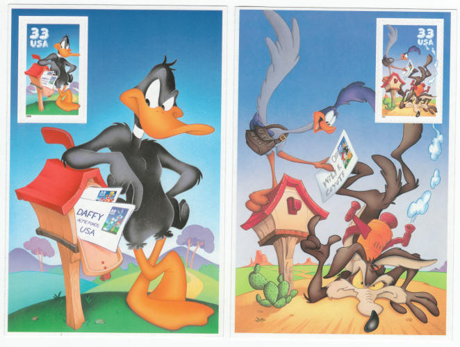 Daffy Duck Roadrunner Wile E Coyote Postage Stamp Panes