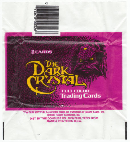 1982 Donruss Dark Crystal Trading Card Wax Pack Wrapper