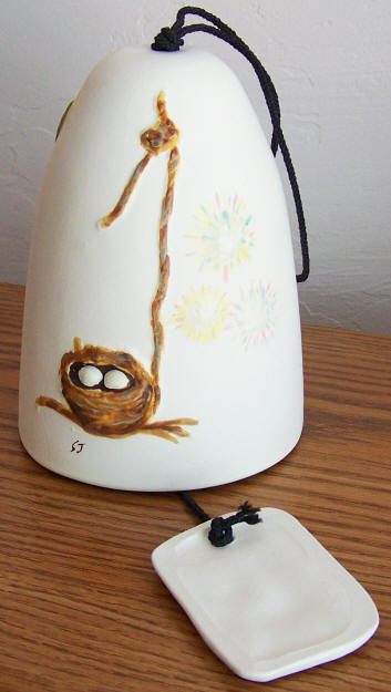 Ted DeGrazia Wind Tamers Ceramic Bell back