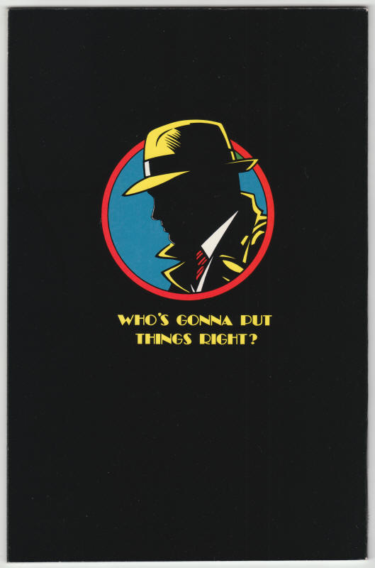 Dick Tracy Movie Adaptation #1 back cover