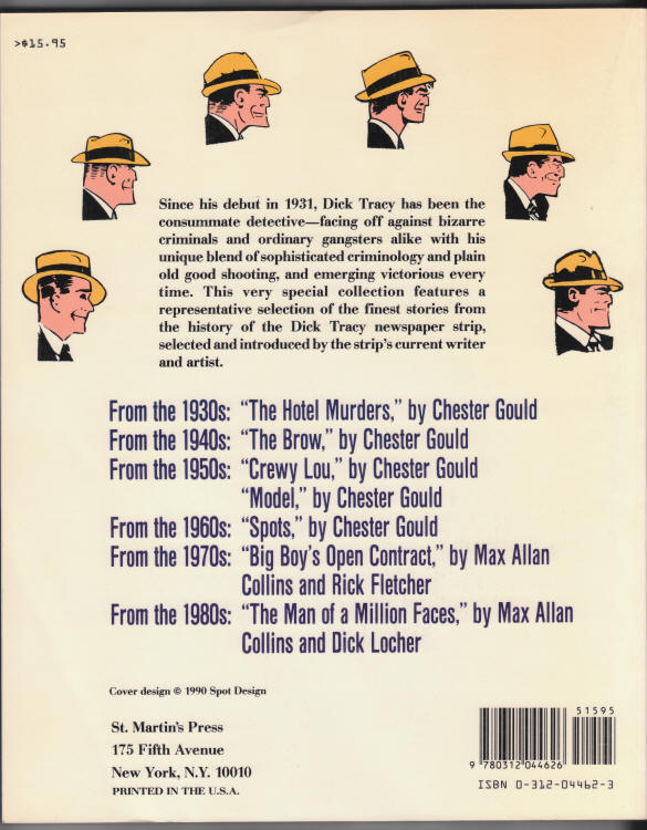 The Dick Tracy Casebook back cover