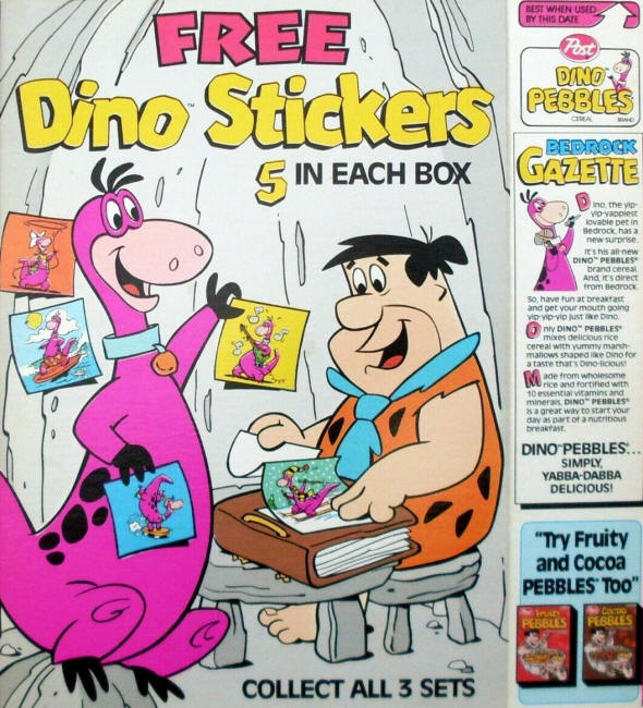 Post Pebbles Dino Sticker Premiums Box