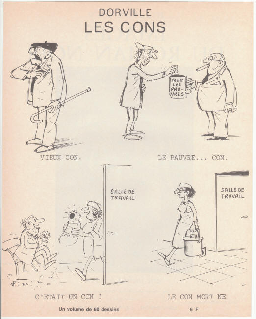 Dorville Les Cons French Promo Flyer 1971