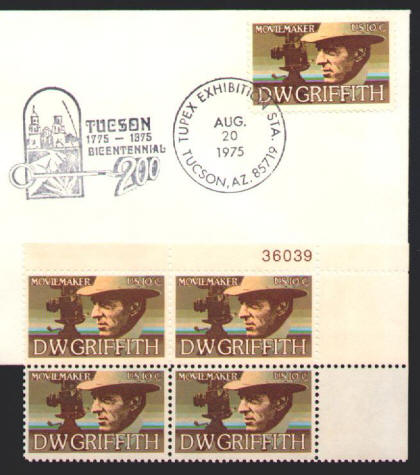 DW Griffith TUPEX Cover and Plate Block
