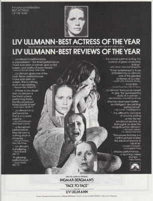 Face To Face Hollywood Reporter Oscar Ad Liv Ullmann