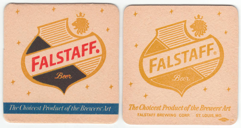 Falstaff Beer Coaster front back