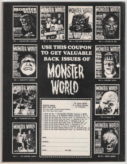Famous Monsters Of Filmland #80 back cover
