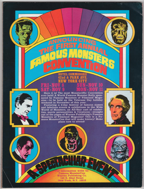 Famous Monsters Of Filmland #110 back cover
