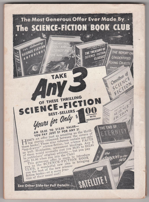 Fantastic Universe Science Fiction February 1958 back cover