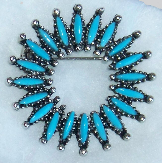 Faux Turquoise Brooch front