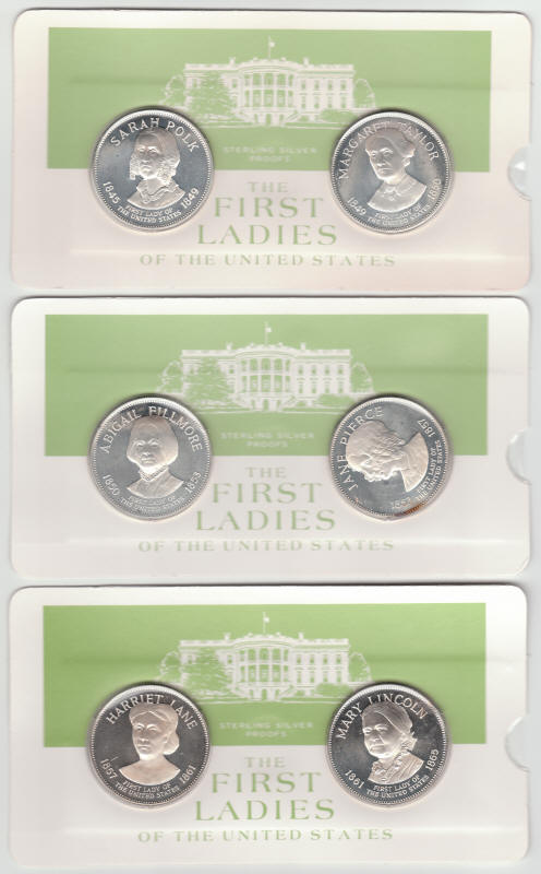 First Ladies Of United States Sterling Silver Proof Medals obverse