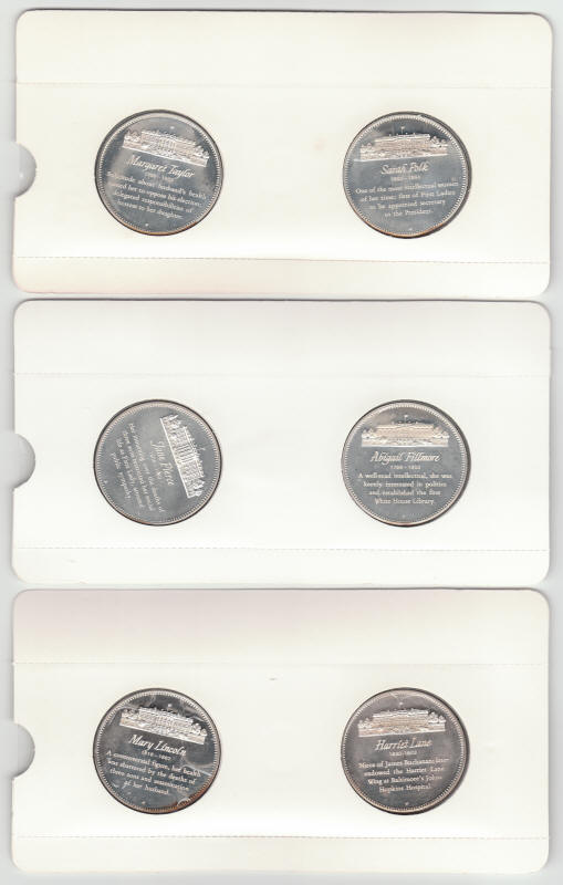 First Ladies Of United States Sterling Silver Proof Medals reverse