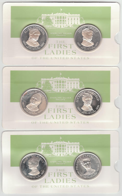 First Ladies Of United States Sterling Silver Proof Medals obverse