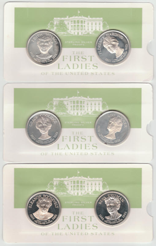 First Ladies Of United States Sterling Silver Proof Medals obverse