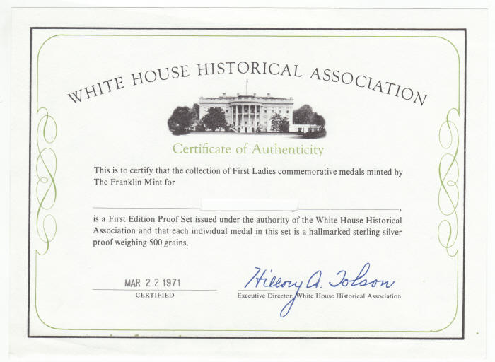 First Ladies Of The White House coa