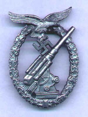 Nazi World War II Luftwaffe Flak Badge Front
