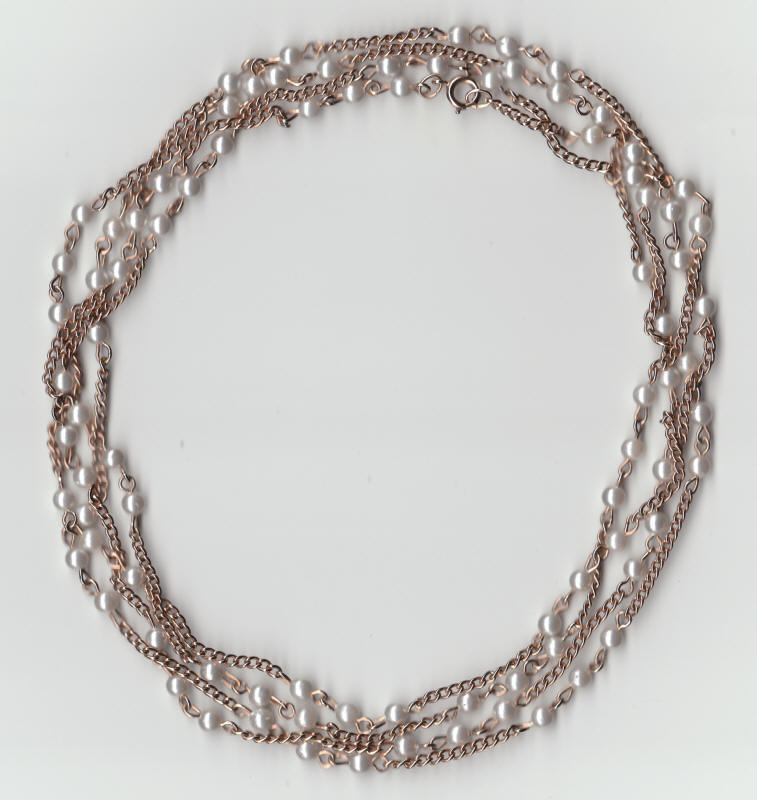 Faux Pearl 60 Inch Flapper Style Station Necklace