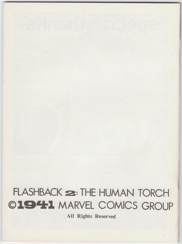 Flashback #2 1972 The Human Torch #5 back cover
