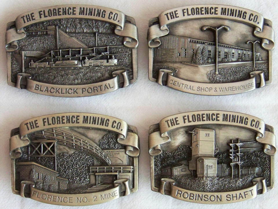 Florence Mining Company Belt Buckles fronts