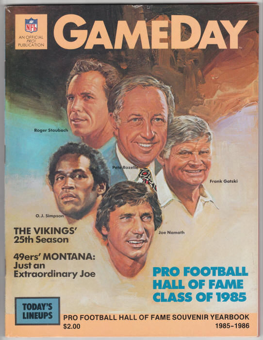 GameDay 1985 Pro Football Hall Of Fame Yearbook Magazine front