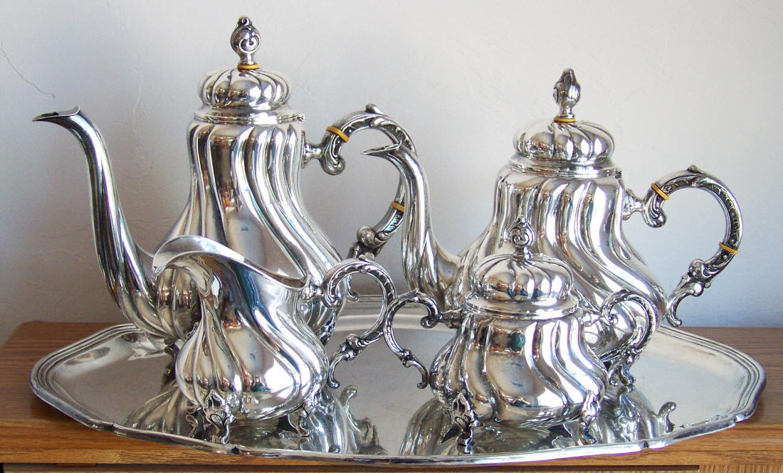 Gayer and Krauss German Silver 5-Piece Coffee and Tea Service