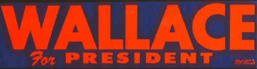 Wallace For President 1968 Bumper Sticker