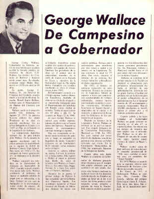 George Wallace Presidential Candidiate flyer in Spanish
