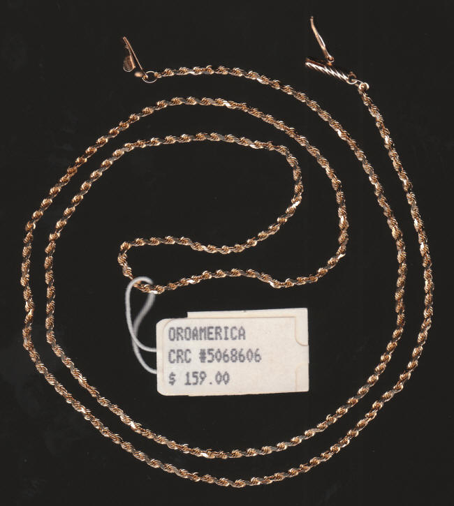 14K Gold OroAmerica Diamond Cut Rope Chain