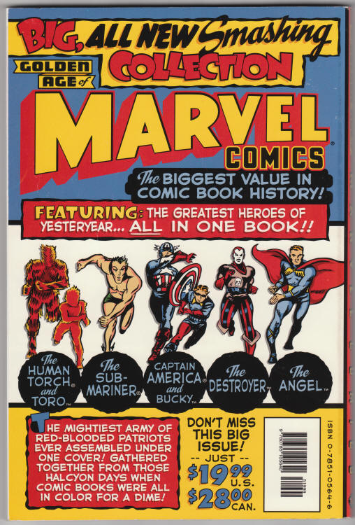 The Golden Age Of Marvel Comics Volume 1 back cover