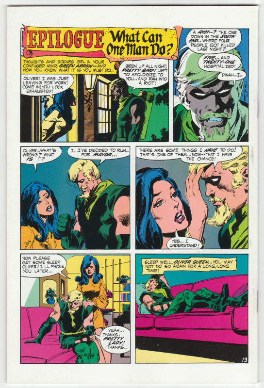 Green Lantern Green Arrow #6 back cover