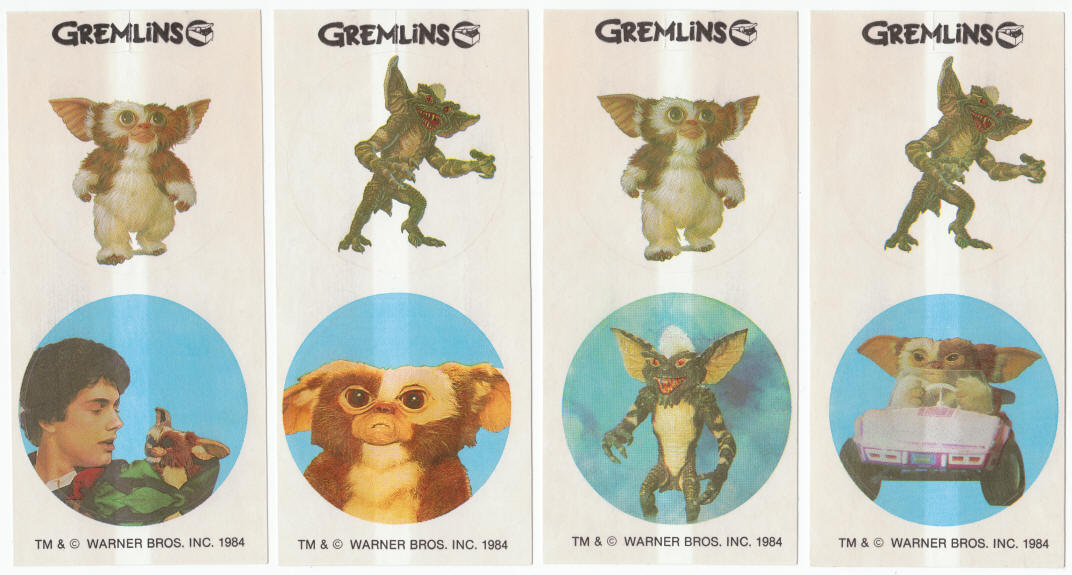 1984 Gremlins Family Scott Bathroom Tissue Sticker Set Premiums