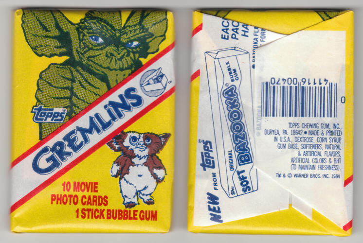 1984 Topps Gremlins Trading Cards Wax Packs