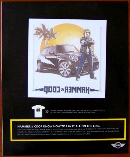 Mini Cooper Hammer and Coop Iron on T Shirt Patch