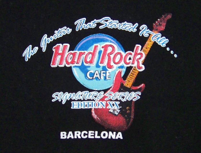 Hard Rock Cafe Signature Series T-Shirt Eric Clapton Barcelona pocket detail