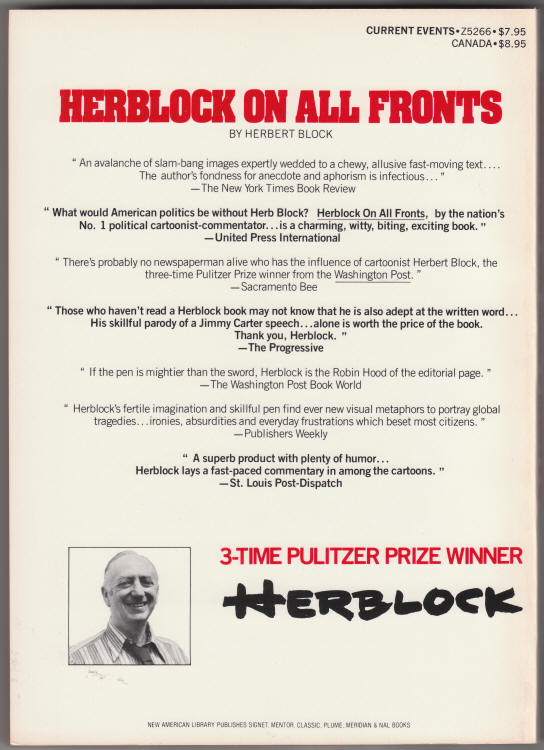 Herblock On All Fronts back cover