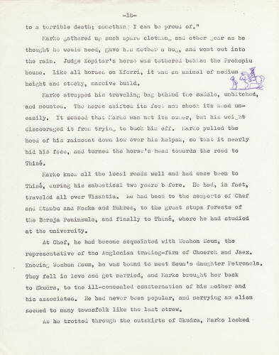 Kelly Freas artwork Heretic In A Balloon manuscript page 18