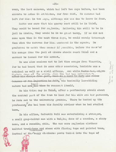 Kelly Freas artwork Heretic In A Balloon manuscript page 21