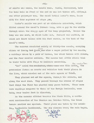 Kelly Freas artwork Heretic In A Balloon manuscript page 41
