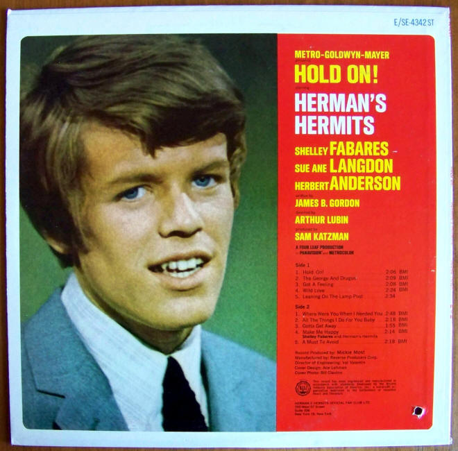 Hermans Hermits Hold On Soundtrack jacket back