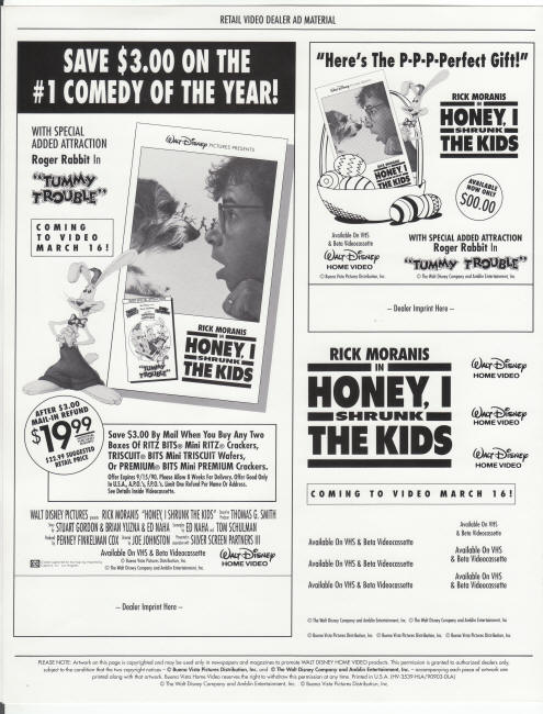 Honey I Shrunk The Kids VHS Promo Pack